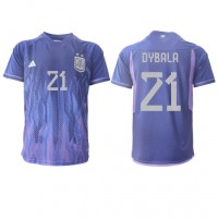 Argentiina Paulo Dybala #21 Vieraspaita MM-kisat 2022 Lyhythihainen